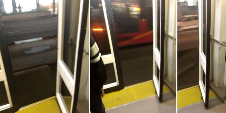 Unidad de Metrobús circula con las puertas abiertas (VIDEO)