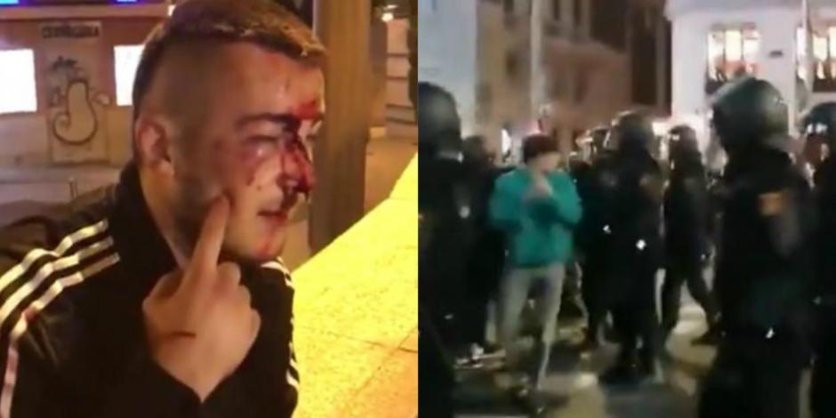 Suman 13 heridos en Madrid por agresiones entre policías y manifestantes