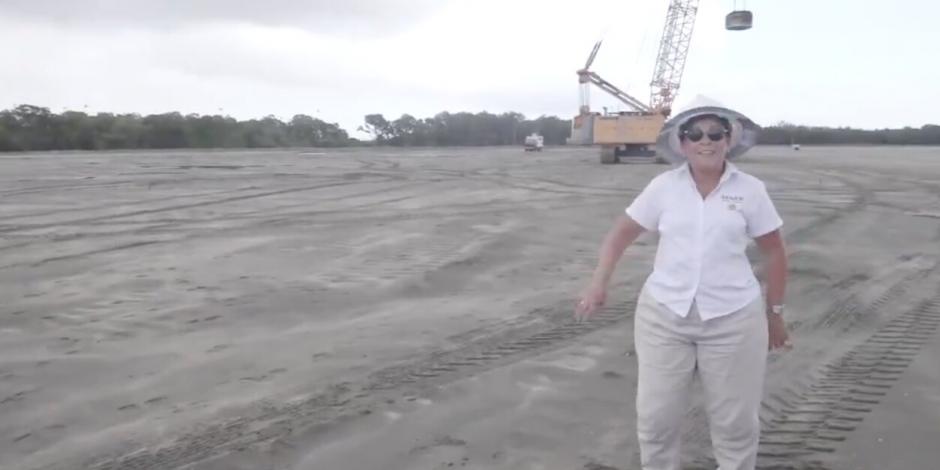 No hay inundación, dice Nahle y muestra avances en Dos Bocas (VIDEO)
