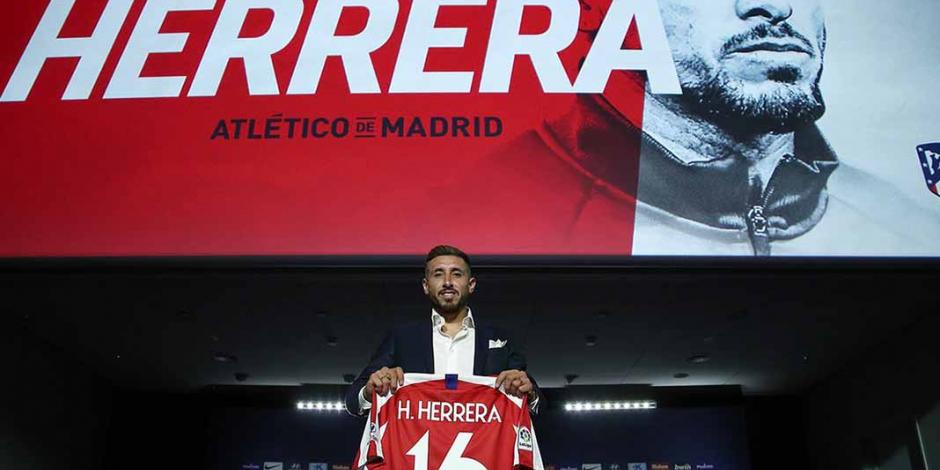Héctor Herrera, presentado oficialmente como jugador del Atlético de Madrid