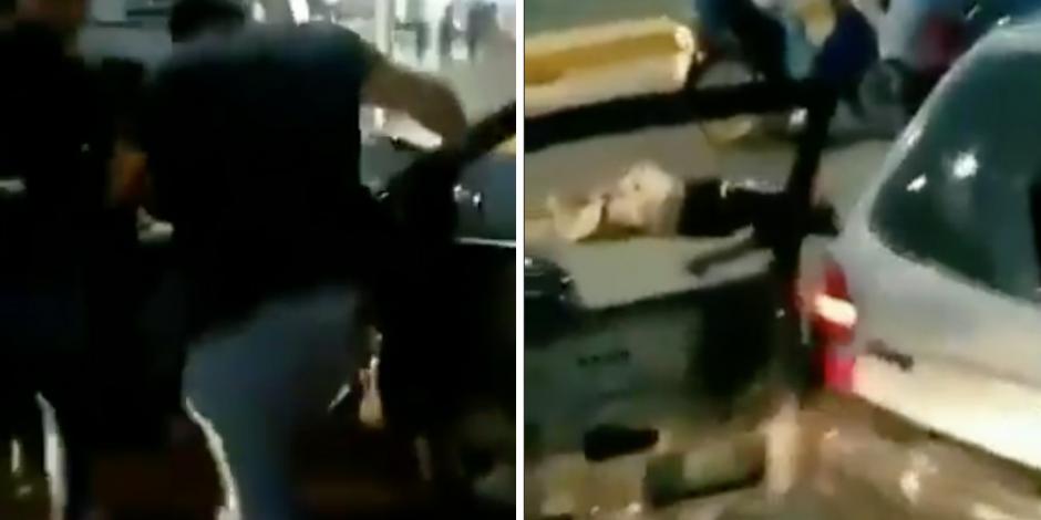 VIDEO: Tras percance en Puebla, tunden a golpes a conductor y luego lo atropellan
