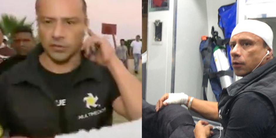 Golpean a reportero que transmitía en vivo desde Coacalco (VIDEO)