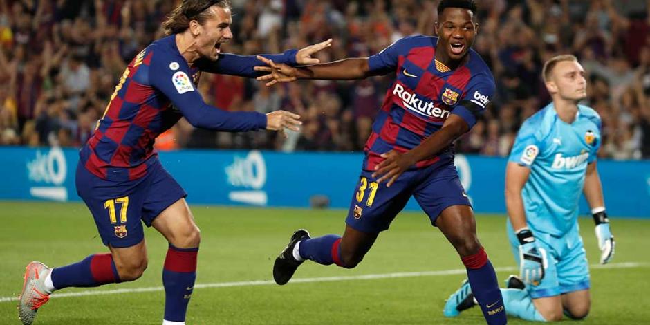 Barcelona golea al Valencia y Ansu Fati anota a sus 16 años