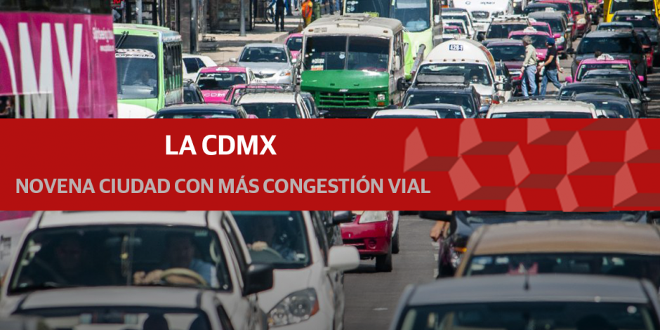 Ciudad de México, noveno lugar en congestión vial del mundo