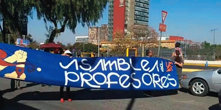 Con protesta en Rectoría, profesores de la UNAM exigen aumento salarial
