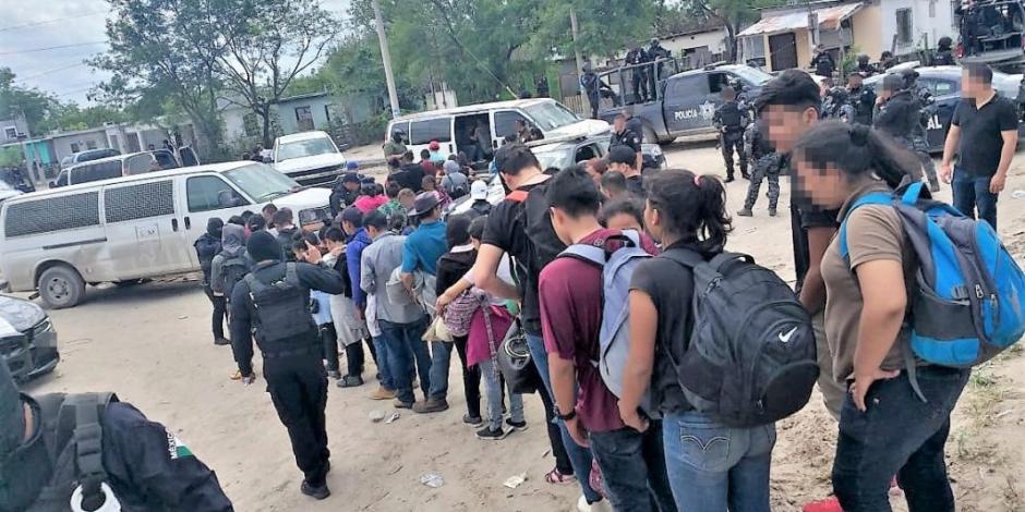 Rescatan a 107 migrantes de origen centroamericano en Tamaulipas