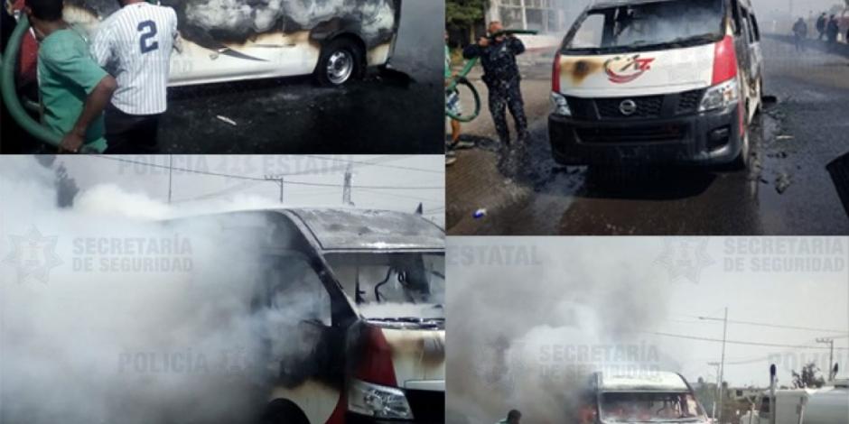 Detienen a dos por quemar unidad del transporte público en Ecatepec