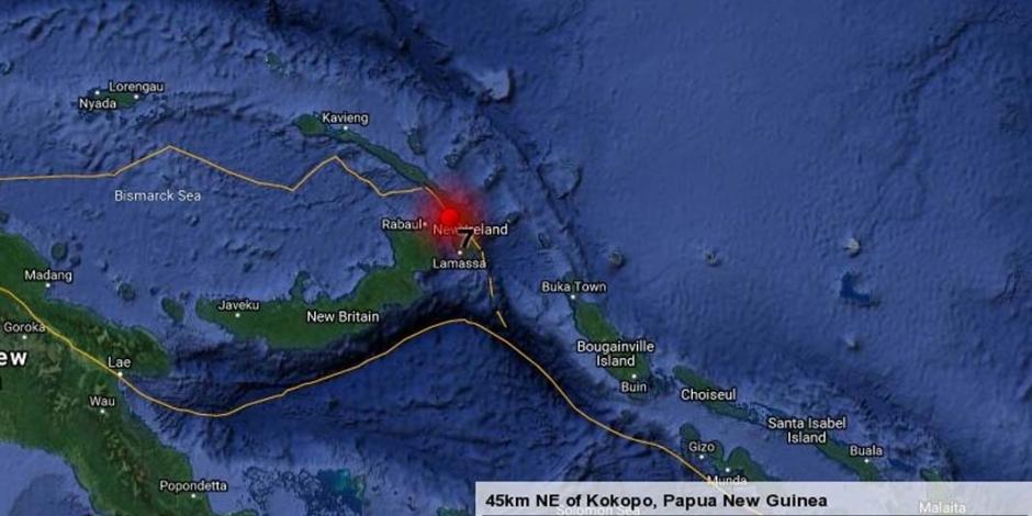 Sismo de magnitud 7.2 remece Papúa Nueva Guinea