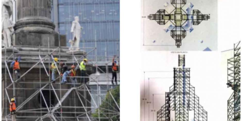Arrancan trabajos para rehabilitar estructura del Ángel de la Independencia