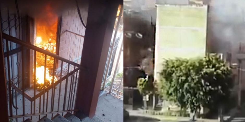VIDEO: Incendio consume edificio en Iztapalapa