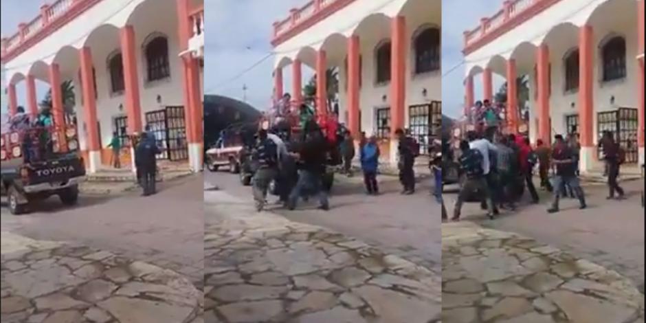 Detienen a 11 hombres que arrastraron a edil en Chiapas
