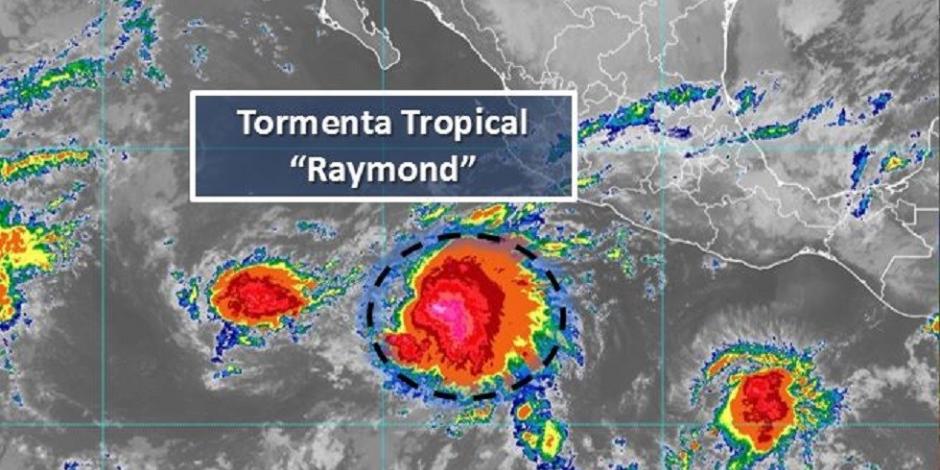 Acecha tormenta tropical 'Raymond' a estados del Pacífico