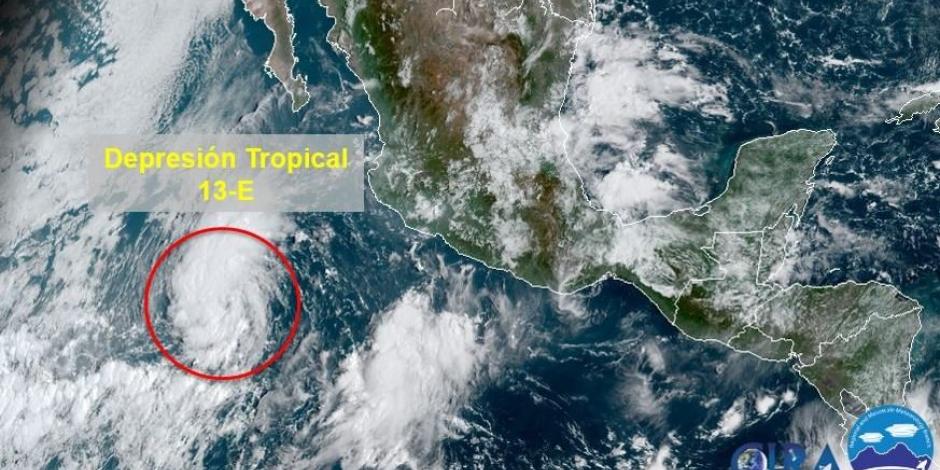 Depresión Tropical 13-E activa las alertas en el Pacífico mexicano