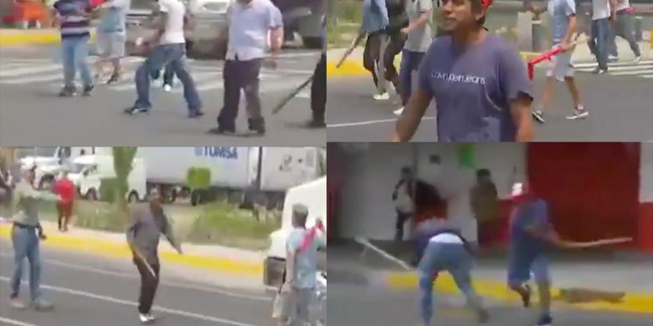 Manifestantes armados con palos repliegan protesta en Iztapalapa