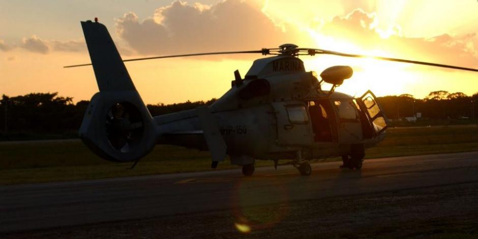 Se desploma helicóptero de la Marina en cercanías de Valle Verde, SLP