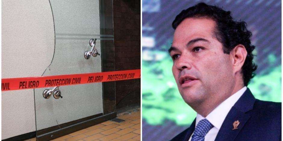 Alcalde de Huixquilucan paga 32 mil pesos por puerta rota en Cámara de Diputados