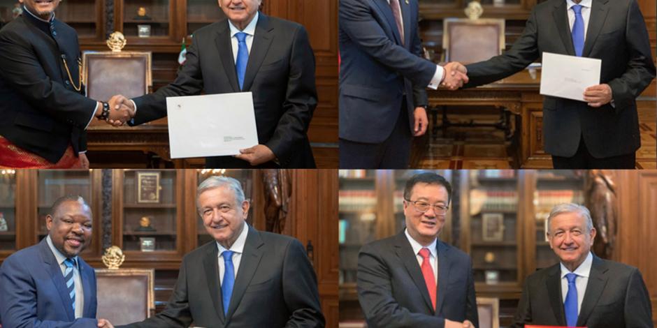 FOTOS: Recibe AMLO cartas credenciales de 4 nuevos embajadores