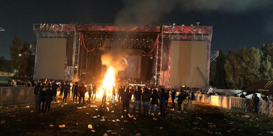 Fans incendian instrumentos por cancelación de Evanescence y Slipknot en el Knotfest