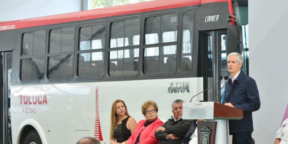 Con unidades nuevas, capacitación y mejoras, Del Mazo ordena transporte público