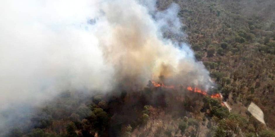 Continúa combate al incendio forestal en Bosque La Primavera