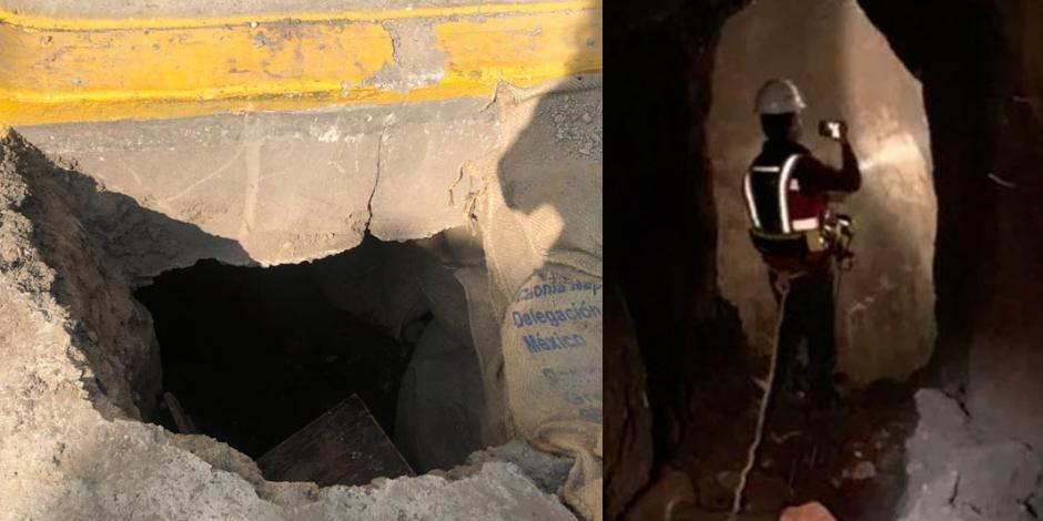 El socavón que dejó al descubierto una mina en Iztapalapa (FOTOS)
