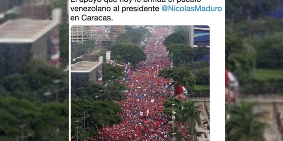 Fernández Noroña defiende a Nicolás Maduro con foto “falsa”