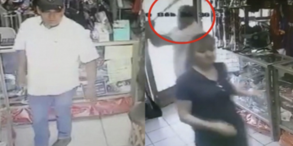 VIDEO: Sujeto golpea con un bate a una mujer para asaltarla