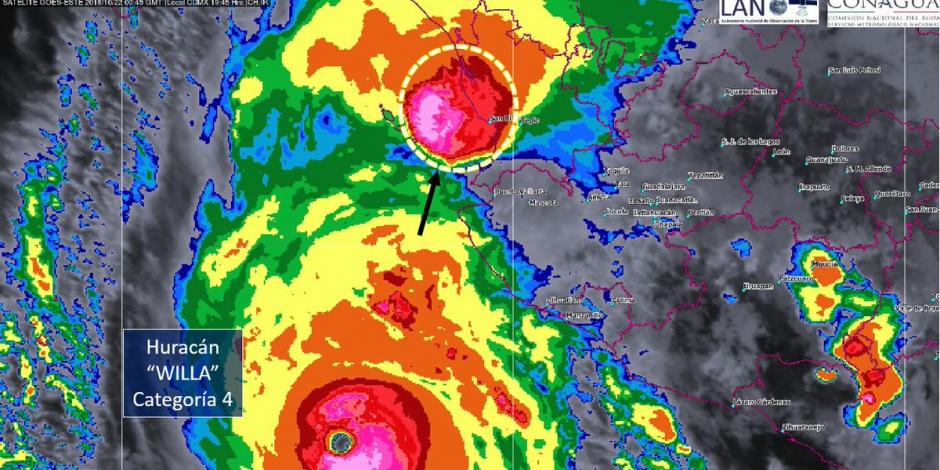 Fuerza de huracán Willa y descenso de temperatura afectarán al país