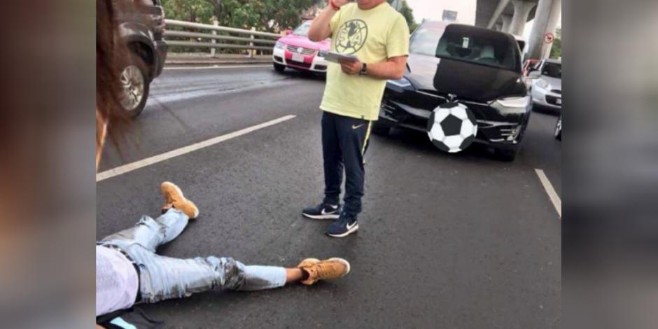 VIDEO: "El Piojo" Herrera, envuelto en accidente con motociclista en Periférico