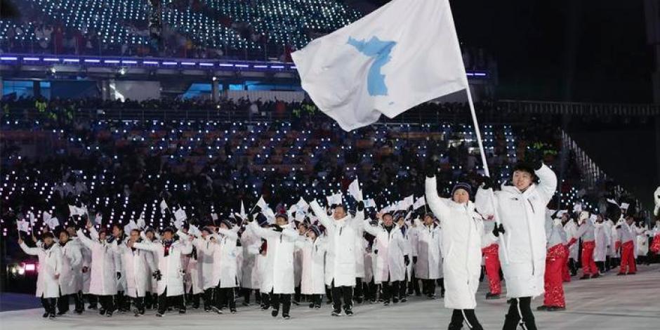 Corea del Norte y Sur juntas en la clausura de los Juegos Olímpicos de Invierno 2018