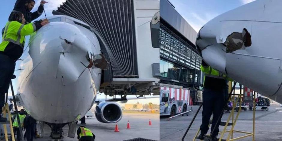 Dron impacta a Boeing de Aeroméxico en Tijuana