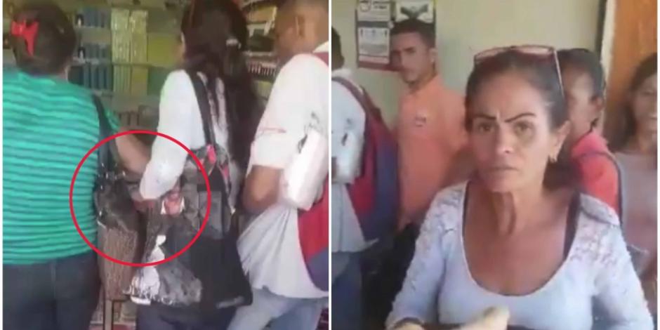 VIDEO: Mujer roba un celular y se enfurece al ver que la grababan