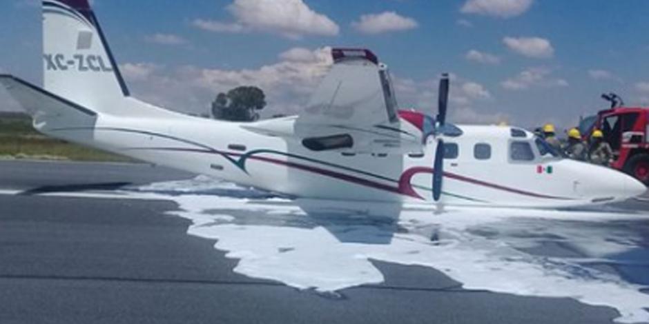 Por falla, aterriza de emergencia avioneta en que viajaba esposa del gobernador de Zacatecas