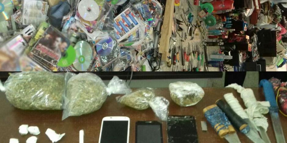 Incautan celulares, mariguana, radios, perfumes… en penal de Santiaguito, Edomex