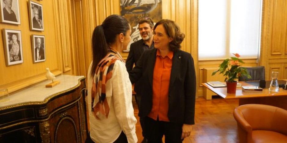 Sheinbaum firmó una Declaración de Intenciones con la alcaldesa de Barcelona