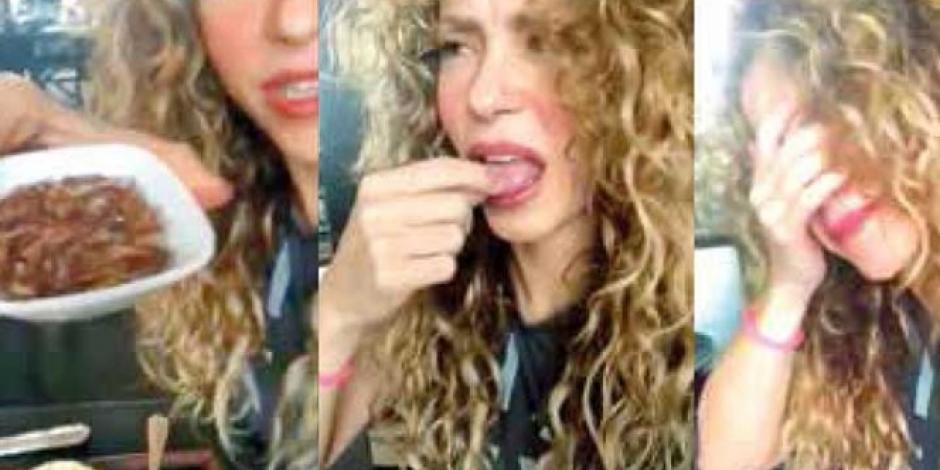 VIDEO: Shakira prueba los chapulines de México y se sorprende