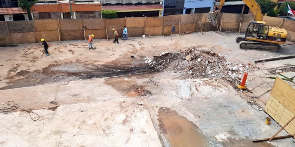 Termina demolición del Colegio Enrique Rébsamen en Tlalpan