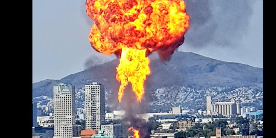 Imágenes de la explosión en fábrica de alcohol en Naranjo y Eje 2 Norte
