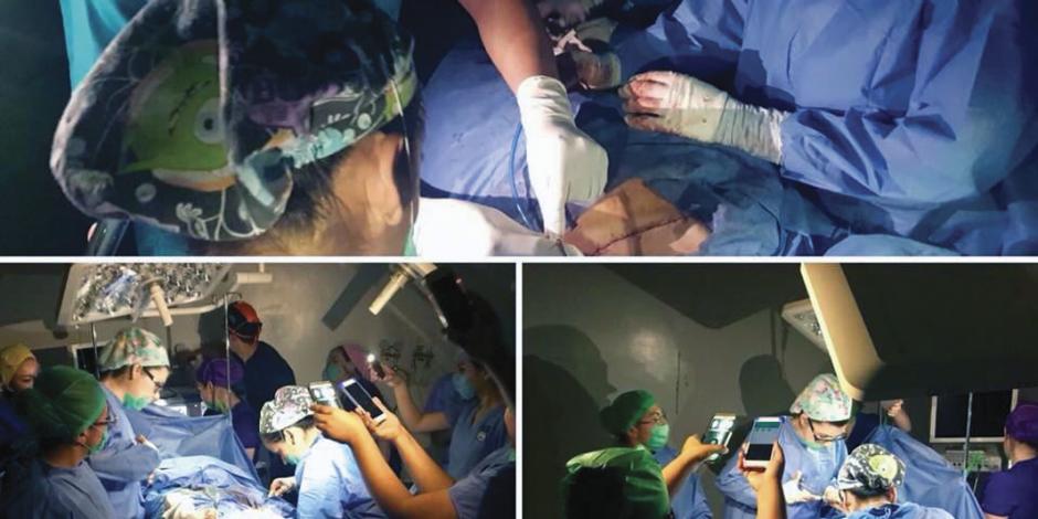 En Chihuahua médicos alumbran cirugía con celulares