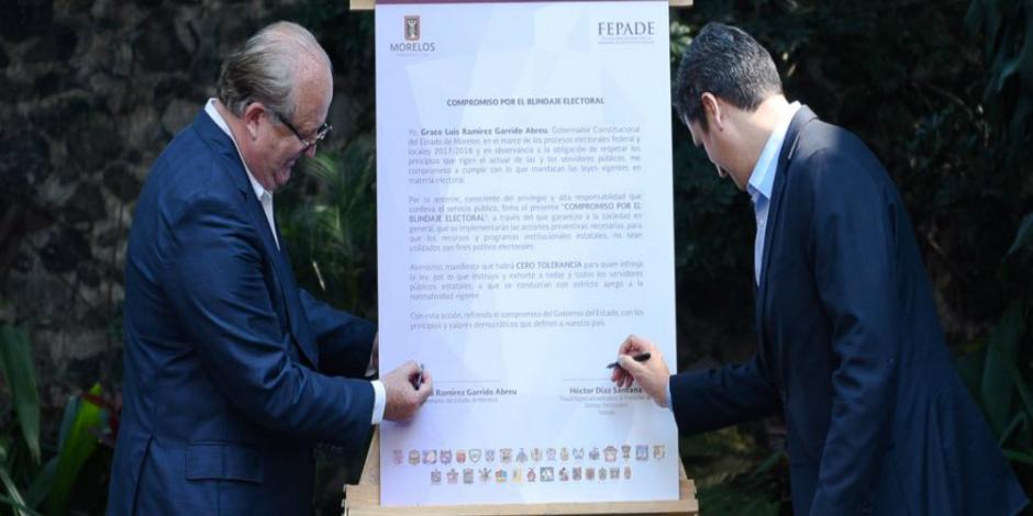 Firman Morelos y FEPADE “Compromiso por el Blindaje Electoral”
