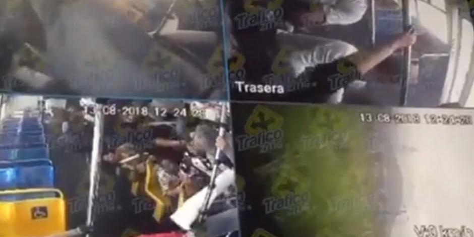 Difunden video del interior del camión que se volcó en Tlajomulco, Jalisco