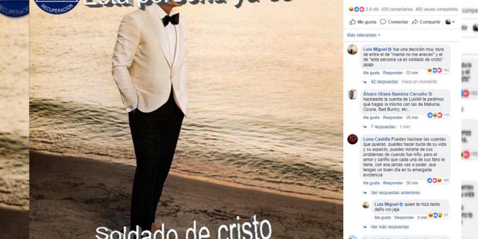 Hackean cuenta de Luis Miguel en Facebook