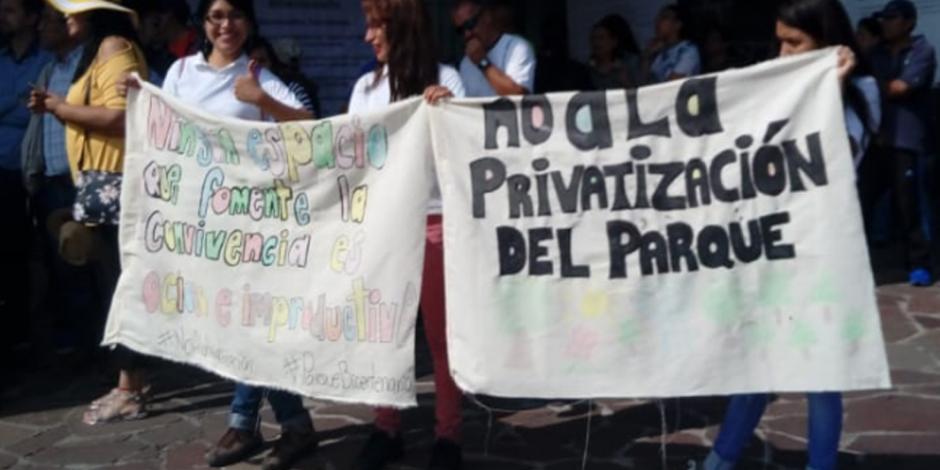 VIDEO: Manifestantes acusan privatización del Parque Bicentenario