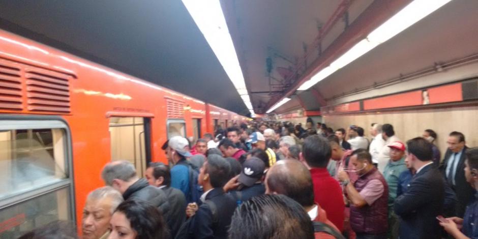 Por segundo día consecutivo, provoca caos falla de tren en L7 del Metro