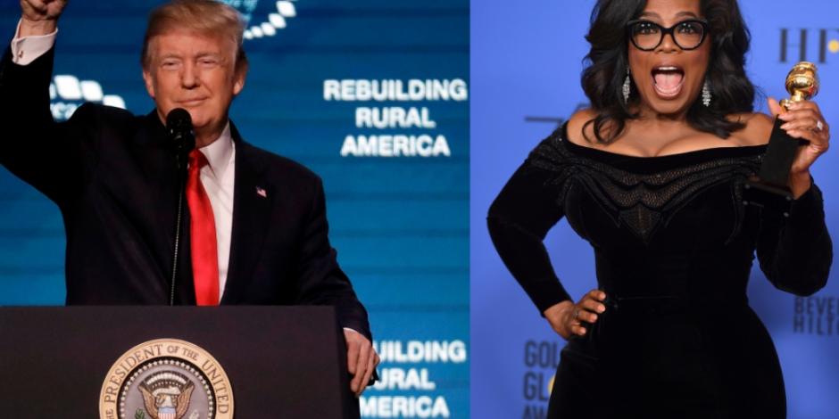 Trump no ve a Oprah como rival; afirma que la vencerá