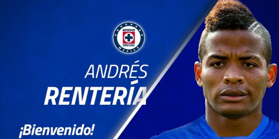 Oficializa Cruz Azul contratación de Andrés Rentería