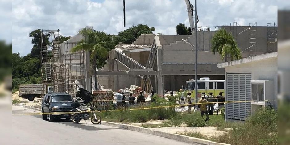 Colapso en obra en Puerto Morelos deja un muerto y tres desaparecidos