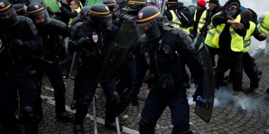 Se registran violentos incidentes en París durante protesta por gasolinazo