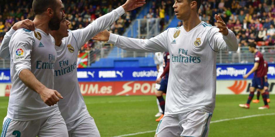 Con un doblete de Ronaldo, Real Madrid le gana 2-1 al Eibar
