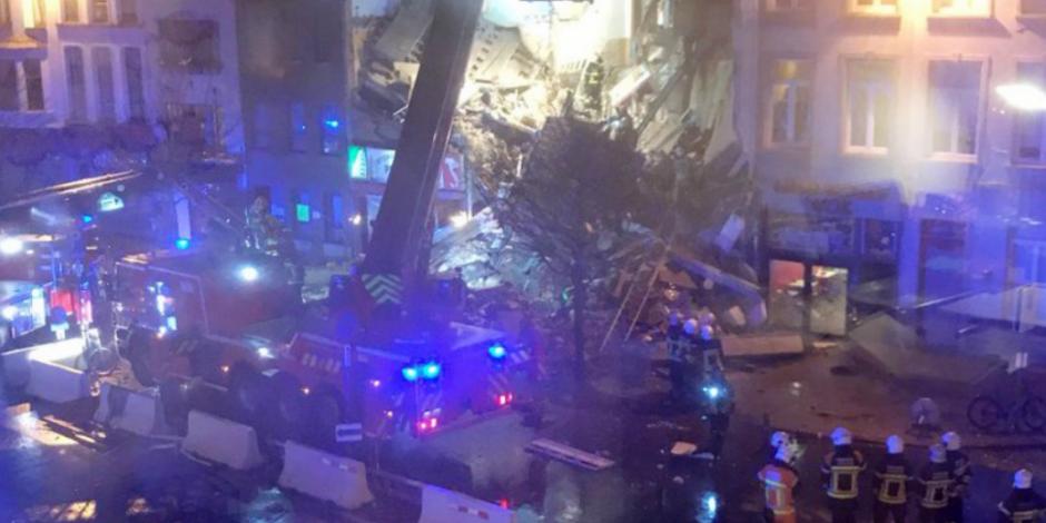 Colapsa edificio tras explosión en Bélgica; hay 20 heridos